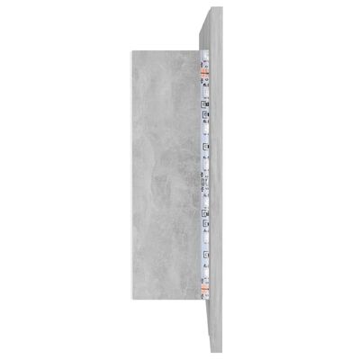 vidaXL LED kopalniška omarica z ogledalom betonsko siva akril