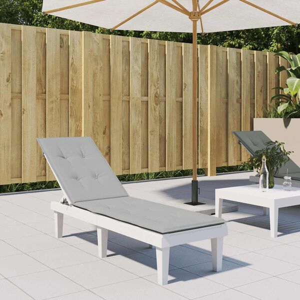 vidaXL Blazina za ležalnik melanž svetlo siva (75+105) x 50 x 4 cm blago