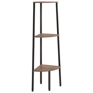 vidaXL 3-nadstropni kotni regal temno rjav in črn 45,5x31,5x120 cm