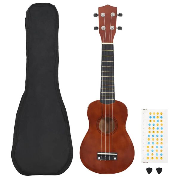 vidaXL Otro&scaron;ki ukulele soprano s torbo naravna 23"