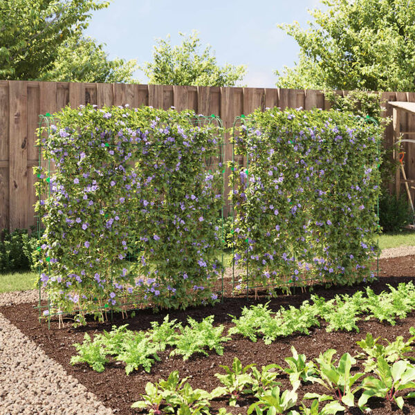 vidaXL Vrtna oporna mreža za vzpenjavke 2 kosa U-okvir jeklo