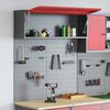 vidaXL Komplet omare in pegboard 3 pcs Rdeča 100 x 25 x 115 cm Jeklo