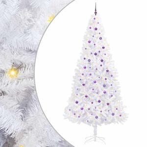 vidaXL Umestno božično drevo med 300 LED Bela 300 cm PVC in jeklo