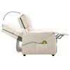 vidaXL Masažni TV fotelj krem blago