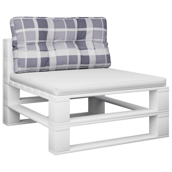 vidaXL Blazina za kavč iz palet siva karo 80x40x12 cm