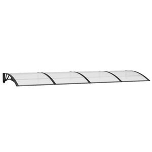 vidaXL Nadstre&scaron;ek za vrata črn 350x100 cm polikarbonat
