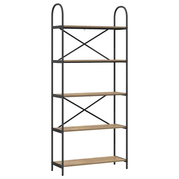 vidaXL Knjižna polica Umetni hrast 80 x 30 x 183 cm Konstruiran les