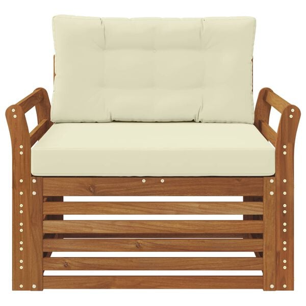 vidaXL Zunanja garnitura za sedenje Masivno akacijevo les in poliester