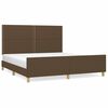 vidaXL Posteljni okvir brez vzmetnice temno rjav 180x200 cm blago
