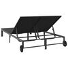 vidaXL Ležalnik 1-oseba Črna 206 x 62.5 x 74 cm poli ratan