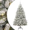 vidaXL Umetno Zložljivo Božično Drevo Zelena in Bela 210 cm 300 LED