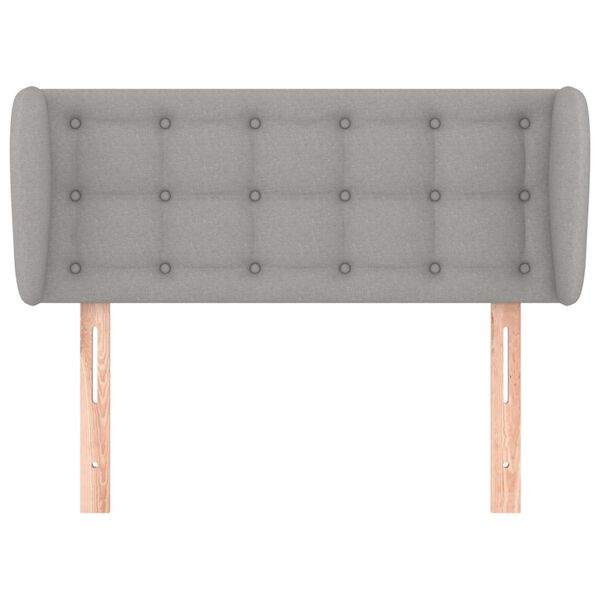 vidaXL Vzglavje z u&scaron;esi svetlo sivo 93x23x78/88 cm blago