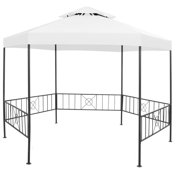 vidaXL Vrtni paviljon 323x275x265 cm bel 180 g/m²