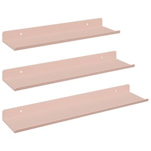 vidaXL Ležeča polica 3 pcs Roza 40 x 9 x 2,5 cm Jeklo