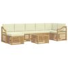vidaXL Zunanja garnitura za sedenje 8 pcs Bela in krem 59 x 59 x 37 cm
