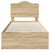 vidaXL Konstrukcija postelje s predalom Sonoma hrast 90 x 200 cm