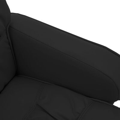 vidaXL Naslanjač s stolčkom za noge črno umetno usnje
