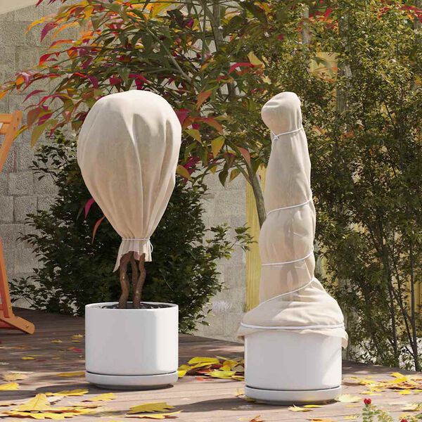 vidaXL Fleece za za&scaron;čito rastlin pred zmrzaljo Bež 50 x 1,6 m