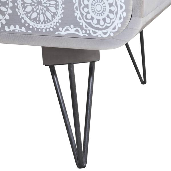 vidaXL Stranska omarica s 3 predali siva