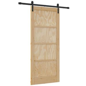 vidaXL Drsna vrata Naravna 86 x 198,5 cm Trdna borovina
