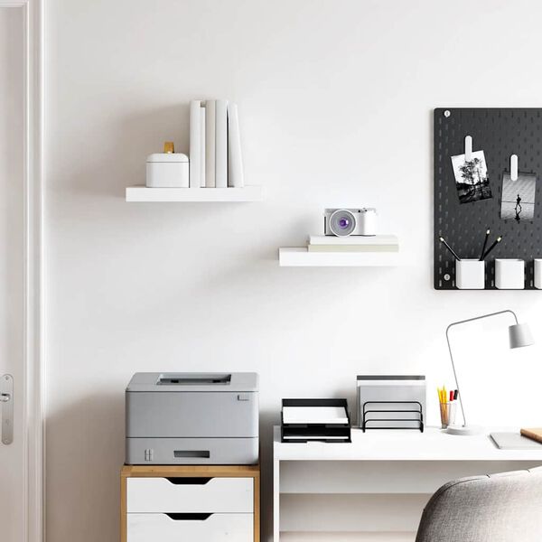 vidaXL Lebdeče police 2 kosa visok sijaj bele 40x23x3,8 cm MDF