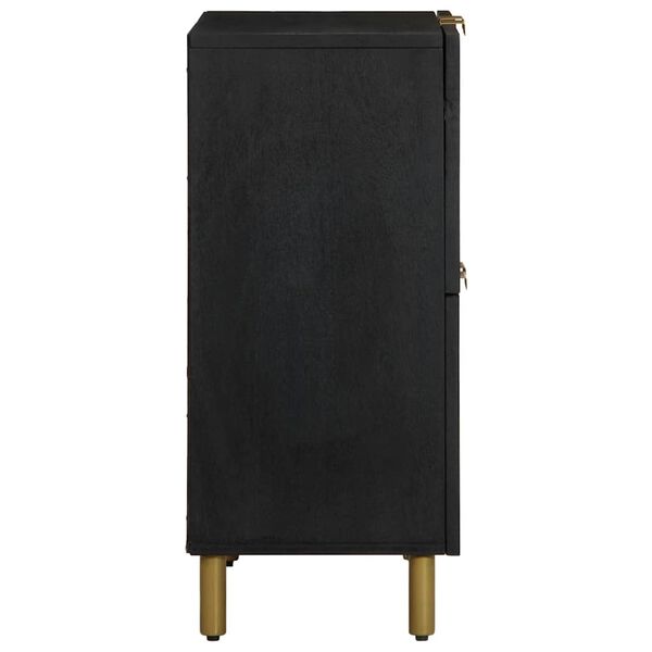 vidaXL Komoda črn 60x33x75 cm inženirski les