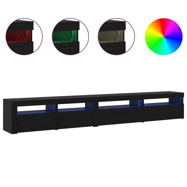 vidaXL Komplet TV omaric 3 pcs Črna Orehovina 270 x 35 x 40 cm