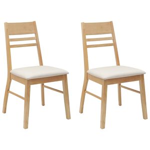 vidaXL Jedilni stoli 2 kos Masivno gumovo les Naravna 43 x 54 x 89 cm