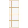 vidaXL Drsna vrata zlata 76x205 cm prozorno ESG steklo in aluminij