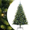 vidaXL Umjetno hinged božično drevo 300 LED Zelena 210 cm PVC in PE