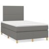 vidaXL Box spring postelja z vzmetnico temno siva 120x200 cm blago