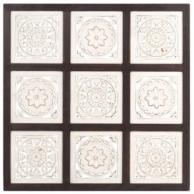 vidaXL Ročno izrezljani stenski panel MDF 60x60x1,5 cm rjav in bel