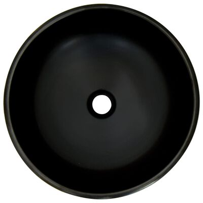 vidaXL Nadpultni umivalnik črn in moder okrogel Φ41x14 cm keramika
