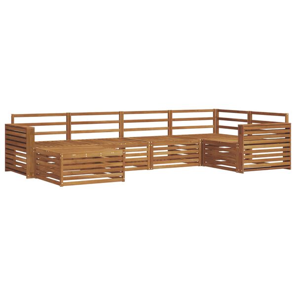 vidaXL Zunanja garnitura za sedenje 6 pcs Naravna