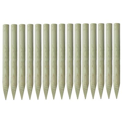 vidaXL Koničasti ograjni stebrički 15 kosov borovina 4x100 cm