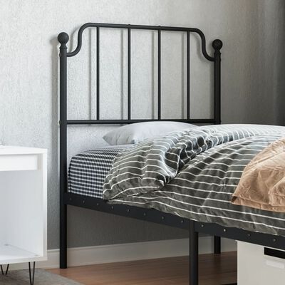 vidaXL Kovinsko posteljno vzglavje črno 75 cm
