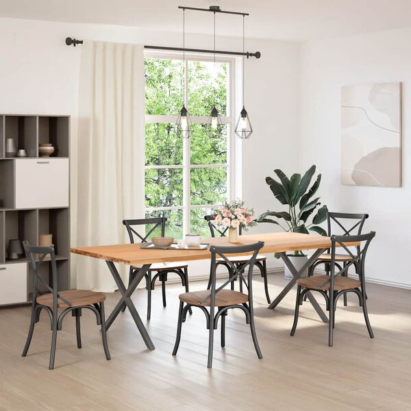 vidaXL Noge za jedilno mizo v obliki črke X, 2 kosa, antracitne, 90 x (72-73) cm, jeklo