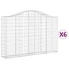 vidaXL Obokane gabion ko&scaron;are 6 kosov 200x30x120/140cm pocinkano železo