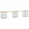 vidaXL Vrtna klop gabion 203x31x42 cm trdna borovina