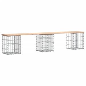 vidaXL Vrtna klop gabion 203x31x42 cm trdna borovina