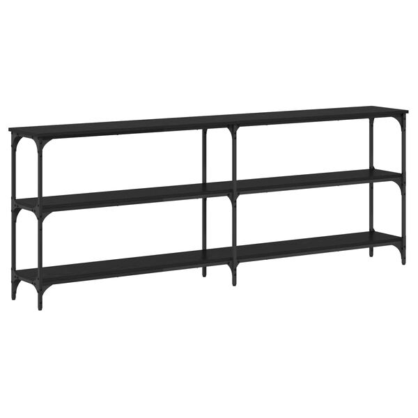 vidaXL Konzolna miza Črni hrast 200 x 29 x 75 cm