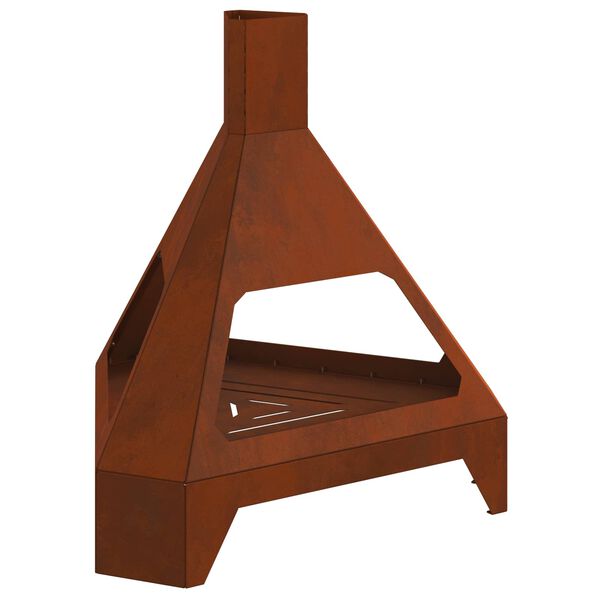 vidaXL Ogenj Rjava 50 x 43 x 52 cm Vremensko odporno jeklo