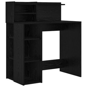 vidaXL Miza Črna Orehovina Inženirski les 90 x 48 x 101,5 cm