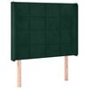 vidaXL Vzglavje z u&scaron;esi temno zeleno 83x16x118/128 cm žamet