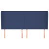 vidaXL Vzglavje z u&scaron;esi modro 203x23x118/128 cm blago