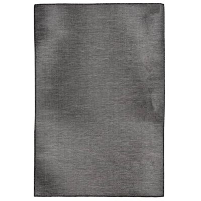 vidaXL Zunanja preproga ploščato tkanje 120x170 cm siva