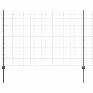 vidaXL Evropska ograja z drogom 10 x 1,6 m Jeklo s PVC premazom Siva