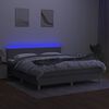 vidaXL Box spring postelja z vzmetnico LED sv. siva 160x200 cm blago