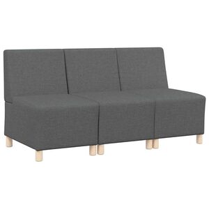 vidaXL Modularna sofa enota brez naslonov 3 kos Temno siva blago