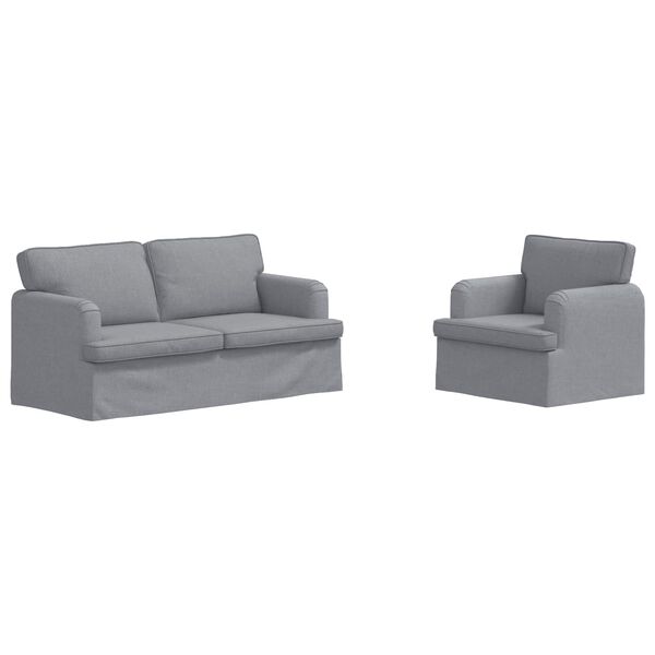 vidaXL Kavč 2 pcs Svetlo siva 162 x 80 x 85 cm blago